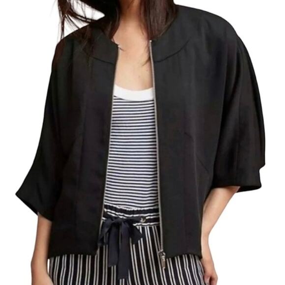 CARTONNIER ANTHRO Women's Jaye Oversized Dolman Sleeve Zip Front Jacket Small - Picture 1 of 14